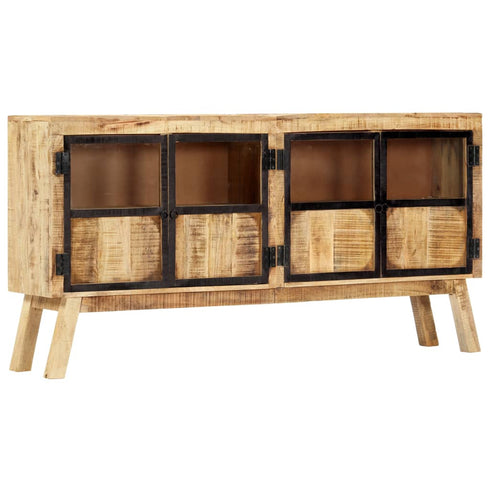 Rustika Rowe -  Sideboard Brown and Black 160x30x80 cm Solid Rough Mango Wood